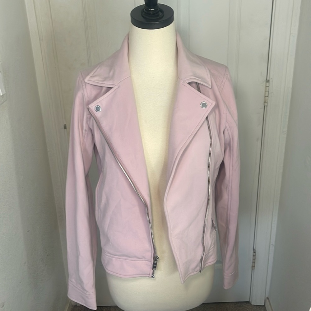 Pink Abercrombie moto jacket
